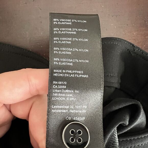 Maeve Anthropologie Slit Split Front Flared Leg Ponte Pants Black Women’s Size 4 - Picture 11 of 11